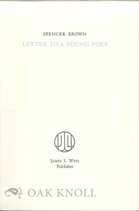 Order Nr. 130255 LETTER TO A YOUNG POET. Spencer Brown