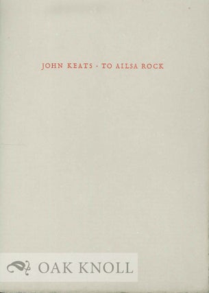 Order Nr. 130263 TO AILSA ROCK. John Keats