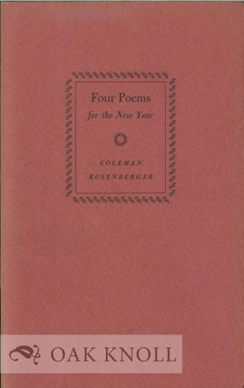 Order Nr. 130309 FOUR POEMS FOR THE NEW YEAR. Coleman Rosenberger