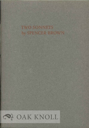 Order Nr. 130318 TWO SONNETS. Spencer Brown
