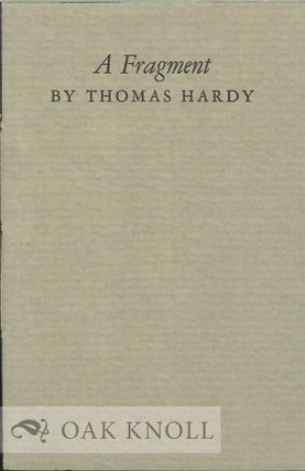 Order Nr. 130368 A FRAGMENT. Thomas Hardy
