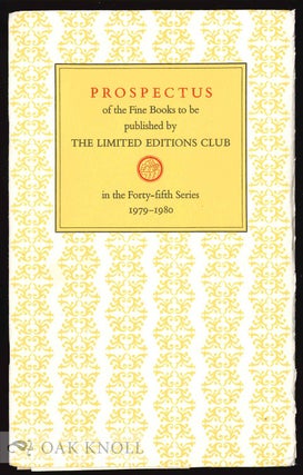 Order Nr. 130479 A PROSPECTUS OF FINE BOOKS TO BE PUBLISHED BY THE LIMITED EDITIONS CLUB IN THE...