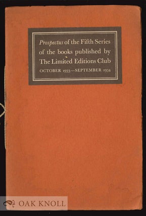 Order Nr. 130498 PROSPECTUS OF THE FIFTH SERIES OF THE BOOKS PUBLISHED BY THE LIMITED EDITIONS...
