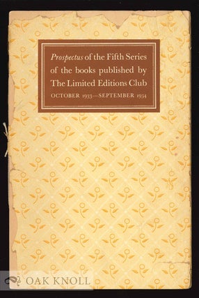 Order Nr. 130503 PROSPECTUS OF THE FIFTH SERIES OF THE BOOKS PUBLISHED BY THE LIMITED EDITIONS...