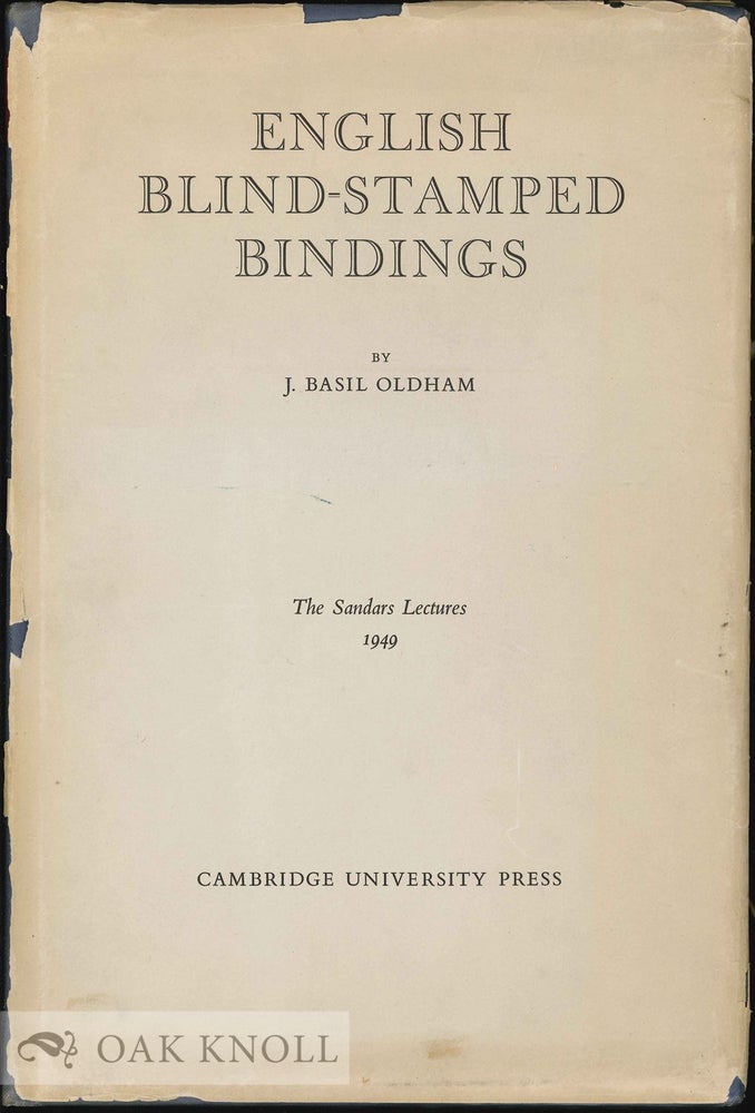 Order Nr. 130534 ENGLISH BLIND-STAMPED BINDINGS. J. Basil Oldham.