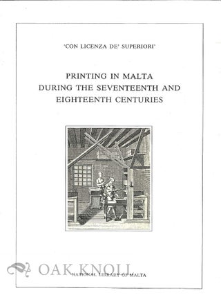 Order Nr. 130570 PRINTING IN MALTA DURING THE SEVENTEENTH AND EIGHTEENTH CENTURIES