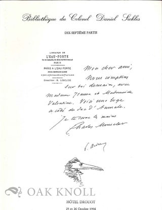 Order Nr. 130580 BIBLIOTHÈQUE DU COLONEL DANIEL SICKLES