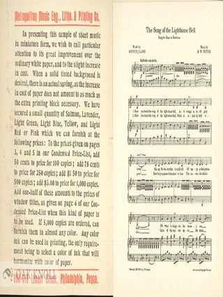 CONDENSED PRICE-LIST OF THE METROPOLITAN MUSIC ENGRAVING, LITHOGRAPHING AND PRINTING COMPANY.