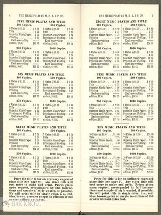 CONDENSED PRICE-LIST OF THE METROPOLITAN MUSIC ENGRAVING, LITHOGRAPHING AND PRINTING COMPANY.