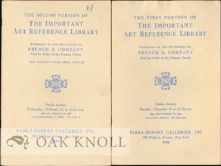 Order Nr. 130856 THE FIRST PORTION OF THE IMPORTANT ART REFERENCE LIBRARY FORMERLY IN THE...