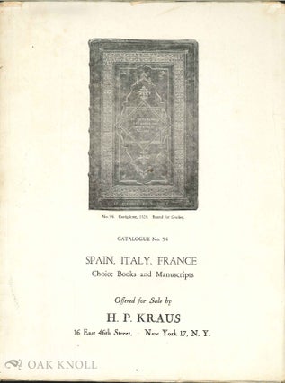Order Nr. 130917 SPAIN, ITALY, FRANCE CHOICE BOOKS AND MANUSCRIPTS. 54