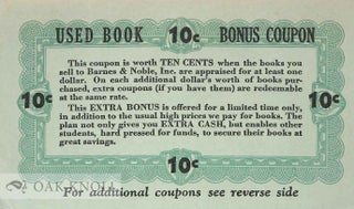 Order Nr. 131292 Used Book Bonus Coupon. Barnes, Noble
