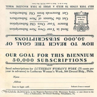Order Nr. 131294 OUR GOAL THIS BIENNIUM 50,000 SUBSCRIPTIONS. Lutheran Woman's Work