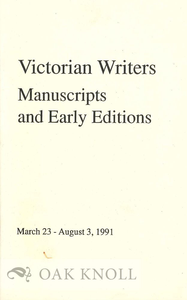 Order Nr. 131351 VICTORIAN WRITERS MANUSCRIPTS AND EARLY EDITIONS.