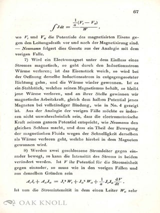 &Uuml;BER DIE ERHALTUNG DER KRAFT, EINE PHYSIKALISCHE ABHANDLUNG, VORGETRAGEN IN DER SITZUNG DER PHYSIKALISCHEN GESELLSCHAFT ZU BERLIN AM 23STEN JULI 1847.