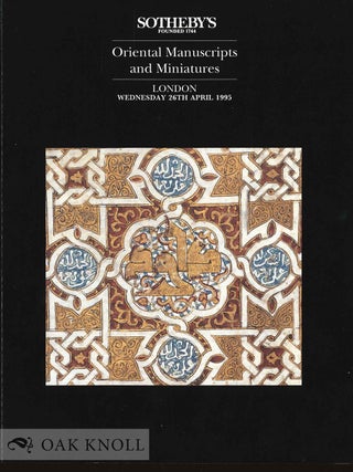 Order Nr. 131548 ORIENTAL MANUSCRIPTS AND MINIATURES. Sotheby's