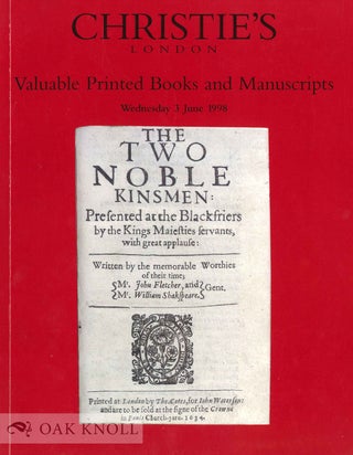Order Nr. 131609 VALUABLE PRINTED BOOKS AND MANUSCRIPTS. Christie's