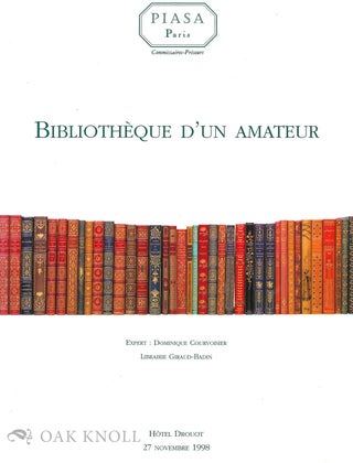 Order Nr. 131620 BIBLIOTHÈQUE D'UN AMATEUR
