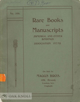 Order Nr. 131627 RARE BOOKS & MANUSCRIPTS ARMORIAL AND OTHER BINDINGS ASSOCIATION ITEMS. Maggs