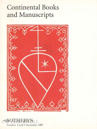 Order Nr. 131630 CONTINENTAL BOOKS AND MANUSCRIPTS INCLUDING SCIENCE AND MEDICINE. Sotheby's