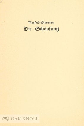 Order Nr. 131637 DIE SCHÖPFUNG. Manfred Sturmann