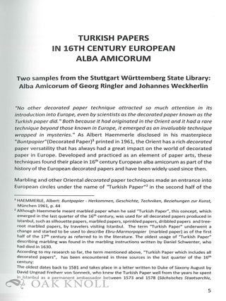 TURKISH PAPERS IN 16TH CENTURY EUROPEAN ALBA AMICORUM.