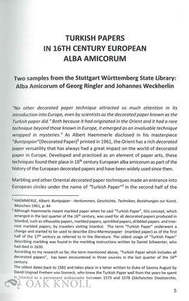 TURKISH PAPERS IN 16TH CENTURY EUROPEAN ALBA AMICORUM.