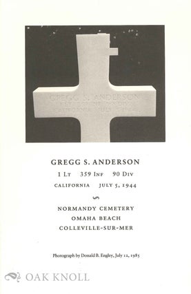 Order Nr. 132321 Memorial tribute to Gregg S. Anderson