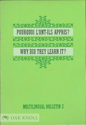Order Nr. 132452 POURQUOI L'ONT-ILS APPRIS?/WHY DID THEY LEARN IT? Claude Piron