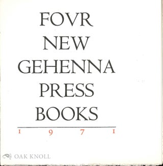 Order Nr. 132509 FOUR NEW GEHENNA PRESS BOOKS
