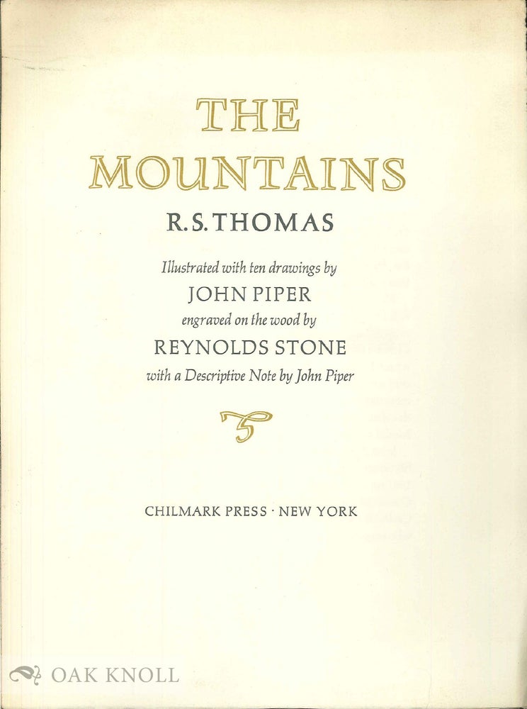 Order Nr. 132524 Prospectus for THE MOUNTAINS. R. S. Thomas.