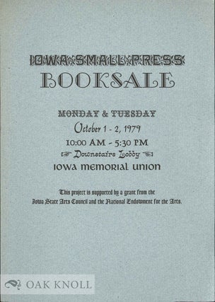 Order Nr. 132538 Announcement of Iowa Small Press Booksale