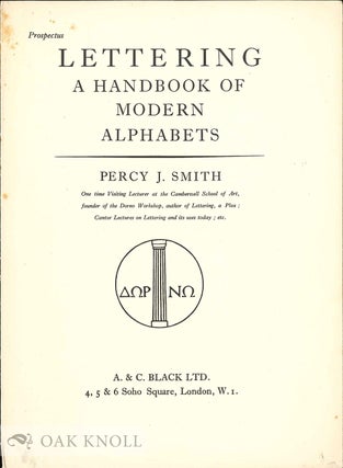 Order Nr. 132548 Prospectus for LETTERING: A HANDBOOK OF MODERN ALPHABETS. Percy J. Smith