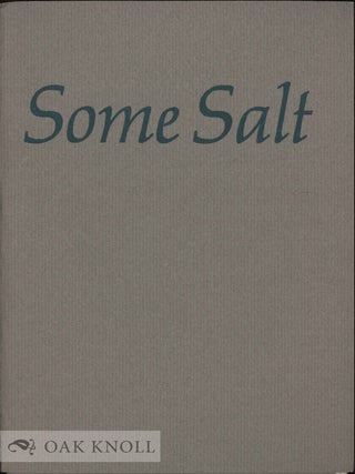 Order Nr. 132580 ALIQUID SALIS OR IF YOU PREFER ENGLISH SOME SALT. J. V Cunningham