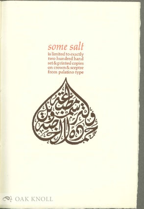 ALIQUID SALIS OR IF YOU PREFER ENGLISH SOME SALT.