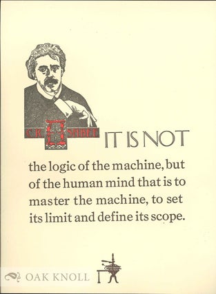 Order Nr. 132586 IT IS NOT THE LOGIC OF THE MACIHINE. C. R. Ashbee