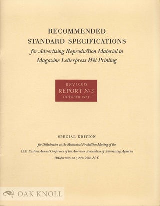 Order Nr. 133576 RECOMMENDED STANDARD SPECIFICATIONS FOR ADVERTISING REPRODUCTION MATERIAL IN...