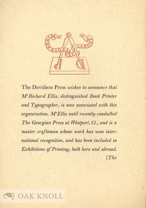 Order Nr. 133596 Announcement by the Davidson Press