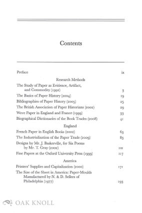 PAPER AND TYPE: BIBLIOGRAPHICAL ESSAYS
