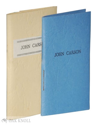 Order Nr. 133844 JOHN CARSON; OR, THE STRANGER IN THEIR MIDST. Robert L. Merriam