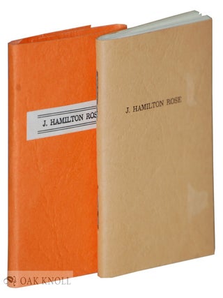 Order Nr. 133848 J. HAMILTON ROSE; OR, THE EVILS OF WEALTH. Robert L. Merriam