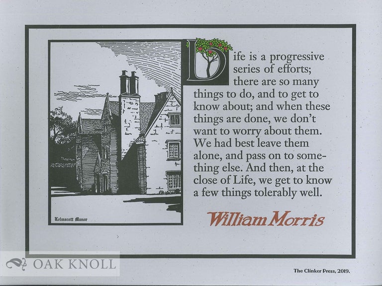 Order Nr. 134032 LIFE IS A PROGRESSIVE SERIES OF EFFORTS. William Morris.