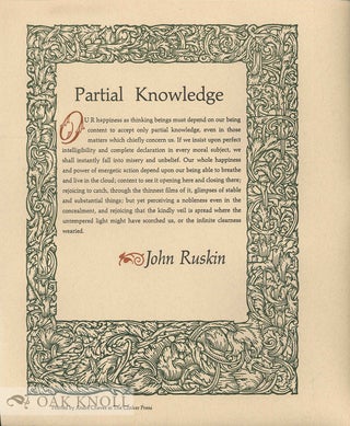 Order Nr. 134033 PARTIAL KNOWLEDGE. John Ruskin