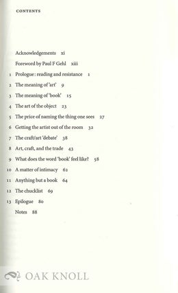 IN SEARCH OF THE BOOK AS A WORK OF ART