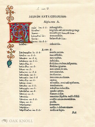 THE GREEK INCUNABLES & GREEK WORKS IN FOREIGN INCUNABLES.