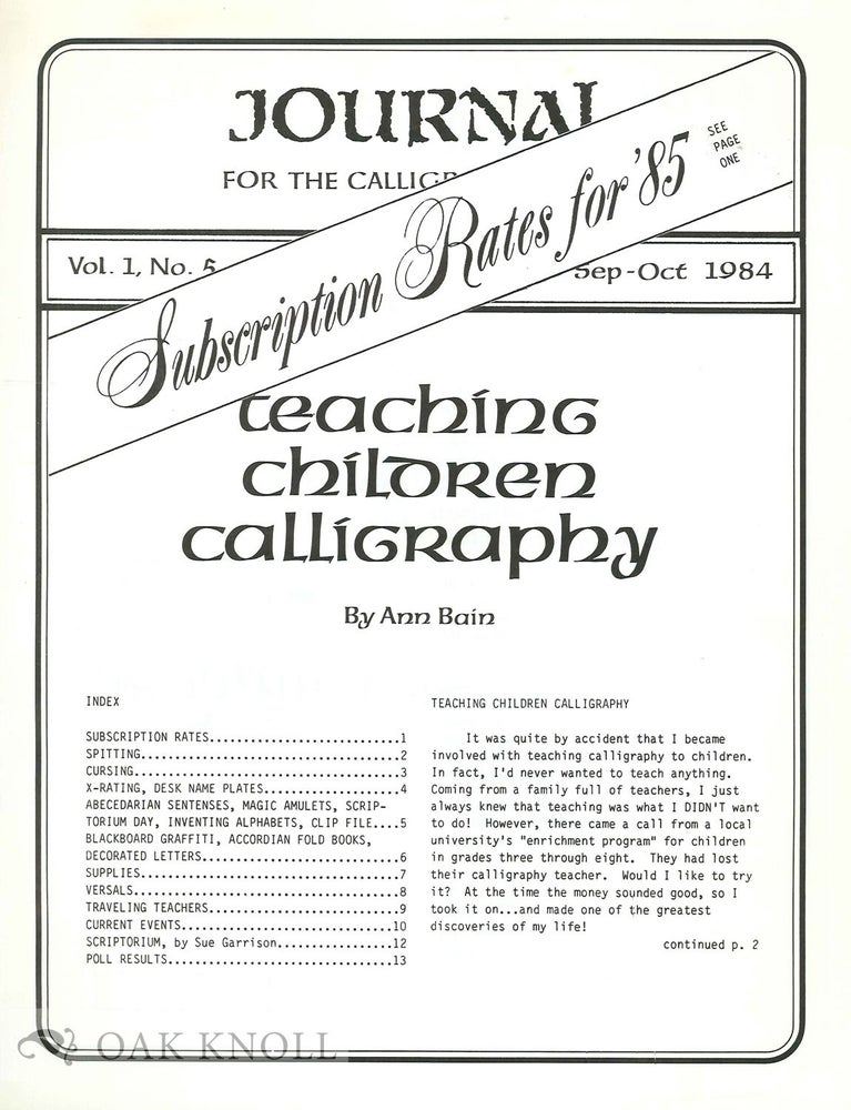 Order Nr. 134270 JOURNAL FOR THE CALLIGRAPHIC ARTS.