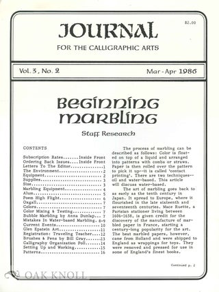Order Nr. 134271 JOURNAL FOR THE CALLIGRAPHIC ARTS