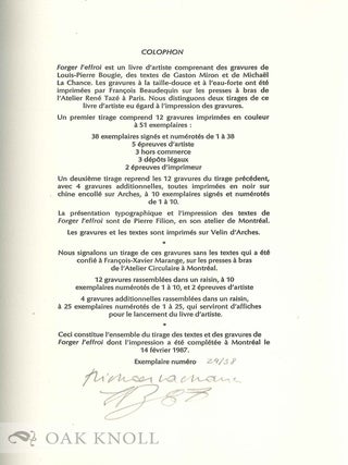 FORGER L'EFFROI.