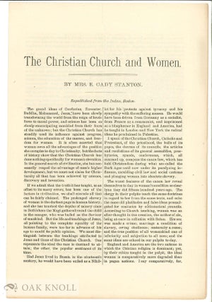 Order Nr. 134691 THE CHRISTIAN CHURCH AND WOMEN. Mrs. E. Cady Stanton