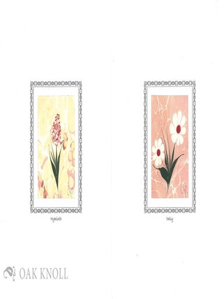 MINIATUR FLOWERS IN MARBLING. AN ACCORDION BOOK WITH TEN MINIATUR FLOWERS.